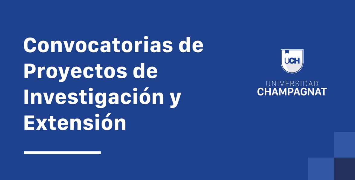 Placa azul con el texto «Convocatorias de Proyectos de Investigación y Extensión» y el logo de la Universidad.
