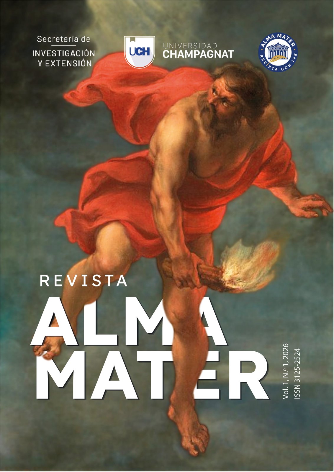 Tapa del Vol. 1 Núm. 1 (2026) de la Revista Alma Mater: Perspectivas y prospectivas críticas sobre innovación y desarrollo